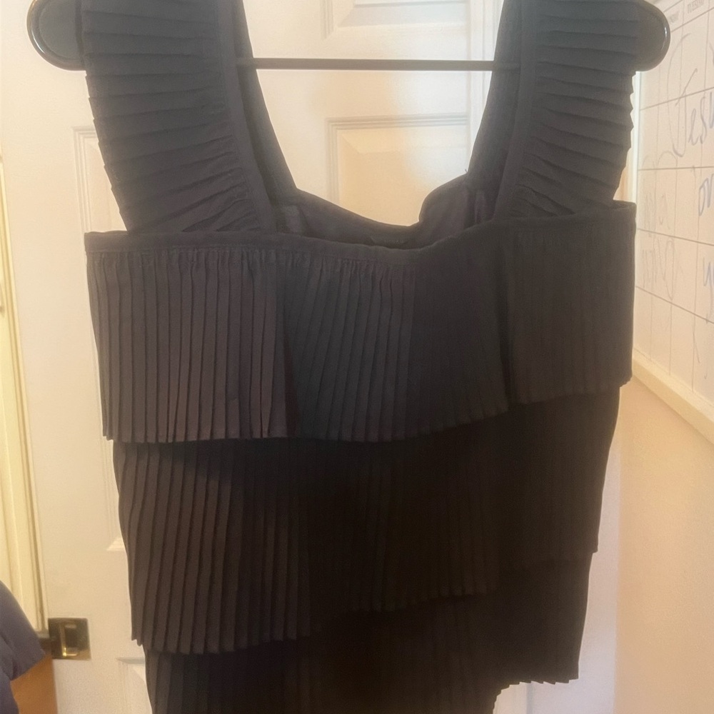 J.Crew Black Pleated Top